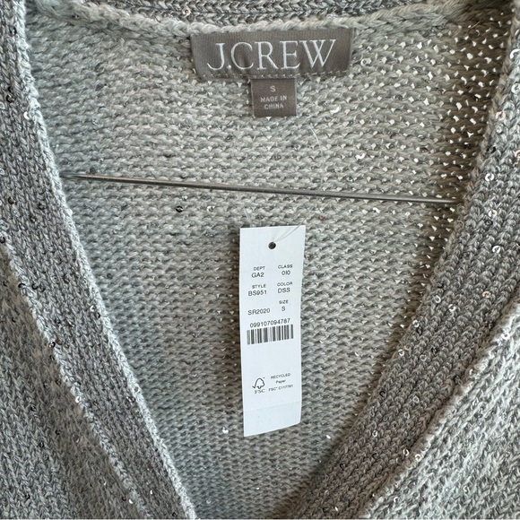 JCrew Sequin V-neck cardigan sweater. Size Small - Picture 5 of 8